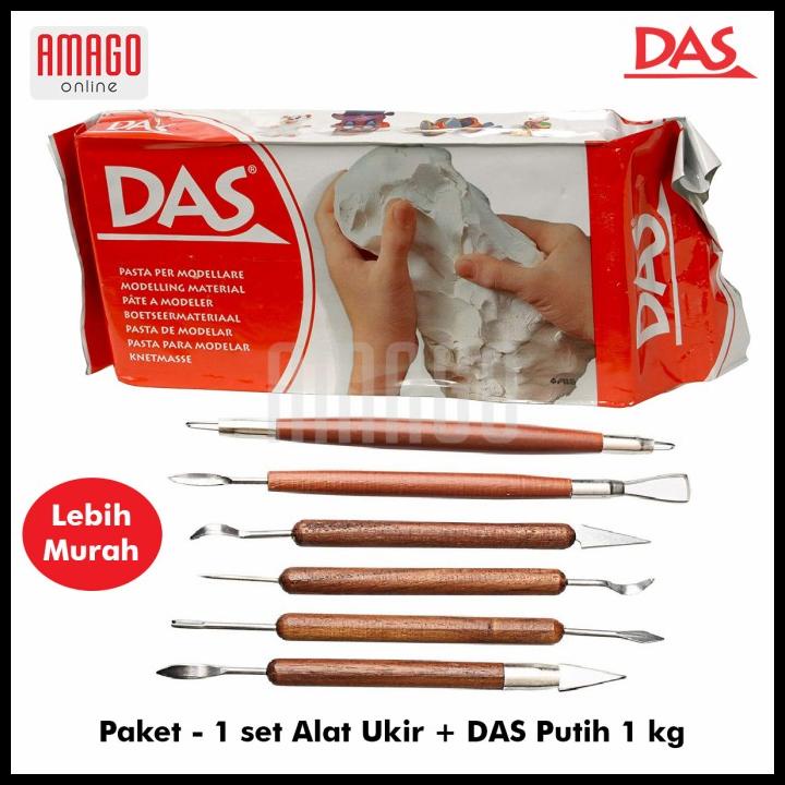 

Paket Murah - 1 Das Clay 1 Kg Putih + 1 Set Alat Ukir Gagang Kayu