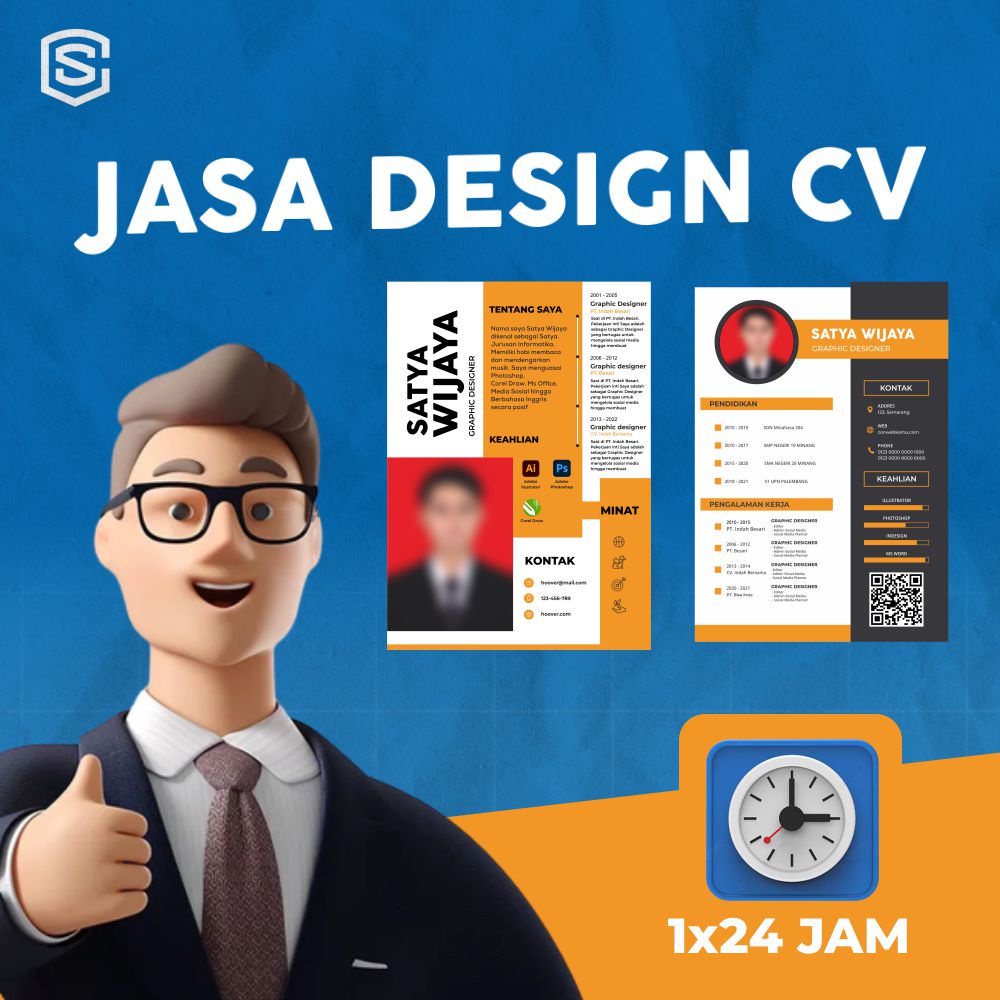 (PALING MURAH) Design Orange Bright | Jasa Pembuatan CV | Jasa Desain CV | Jasa CV