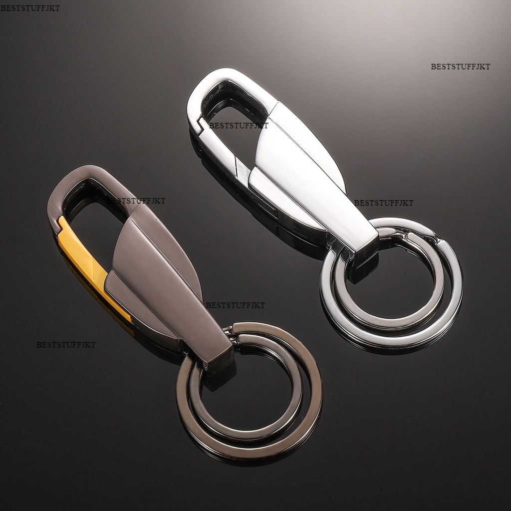 Gantungan Kunci Carabiner Aluminium Double Ring Kualitas Premium Tebal kuat