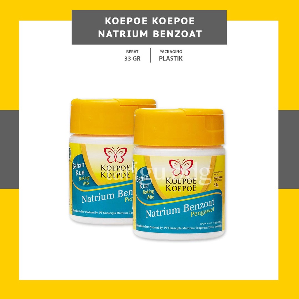 KOEPOE KOEPOE BAKING SODA BAKING POWDER - PENGEMBANG KUE PENGEMBANG ADONAN - CREAM TARTAR KUPU KUPU NATRIUM BENZOAT - OPAQUE WHITE OPAK PUTIH