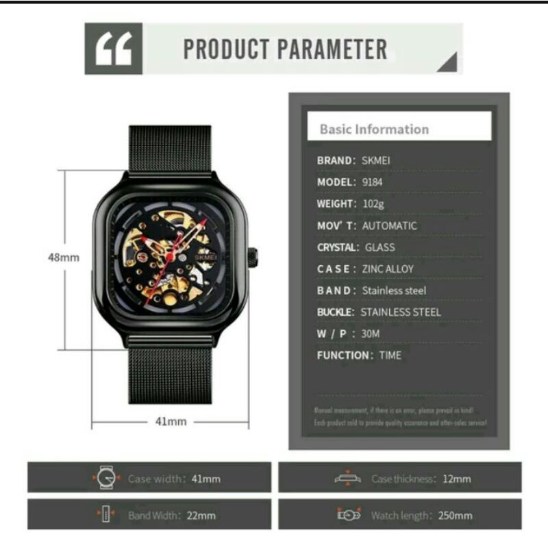 JAM TANGAN PRIA MEKANIK OTOMATIS SKMEI 9148 ORIGINAL