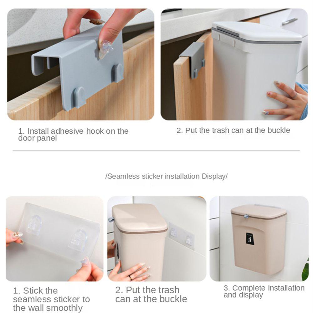 Tempat Sampah Model Gantung Dinding Dengan Tutup Ukuran 7L / 9L Untuk Kamar Mandi