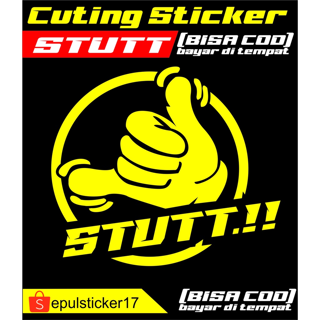 STIKER CUTING TANGAN OLENG STUTT,MOBIL DAN TRUCK,KACA SAMPING
