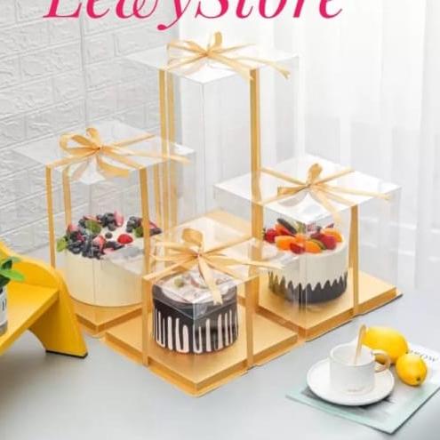 

Terjangkau - Cake Box Mika Dus Kue Kotak Kue 22x22 cm Tutup Transparant PET ,,