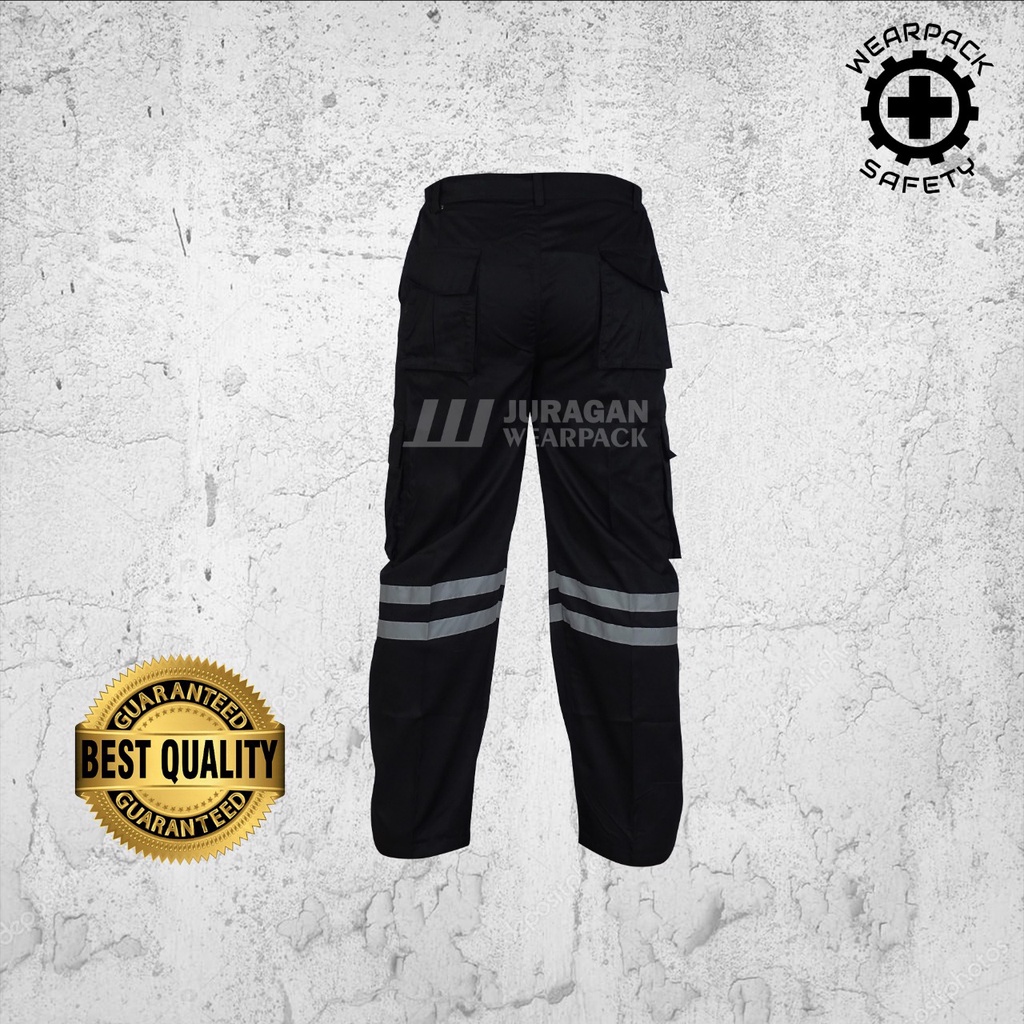 Celana Safety Pria/Celana Wearpack Safety Warna Hitam