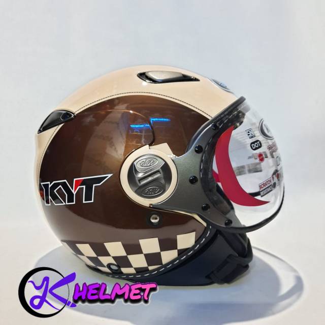 HELM KYT ELSICO  MOTIF #2 CREAM BROWN