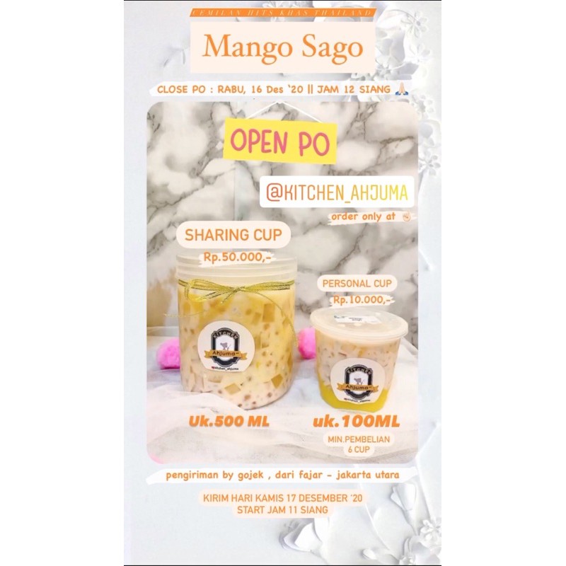 

taurielstore - MANGO SAGO (TGL 17-12-20 DIKIRIM) CEMILAN THAILAND OPEN PO DESSERT THAI HONGKONG