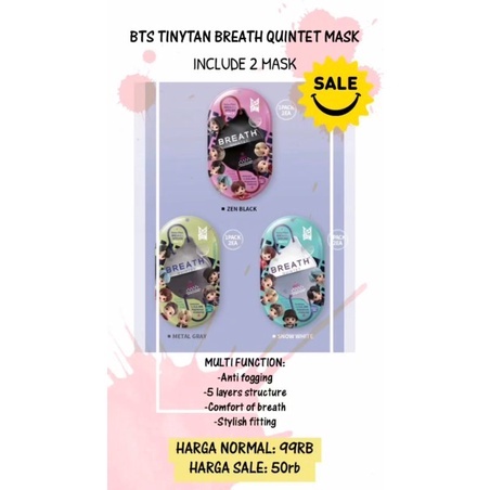 SALE BTS TINYTAN BREATH QUINTET MASK