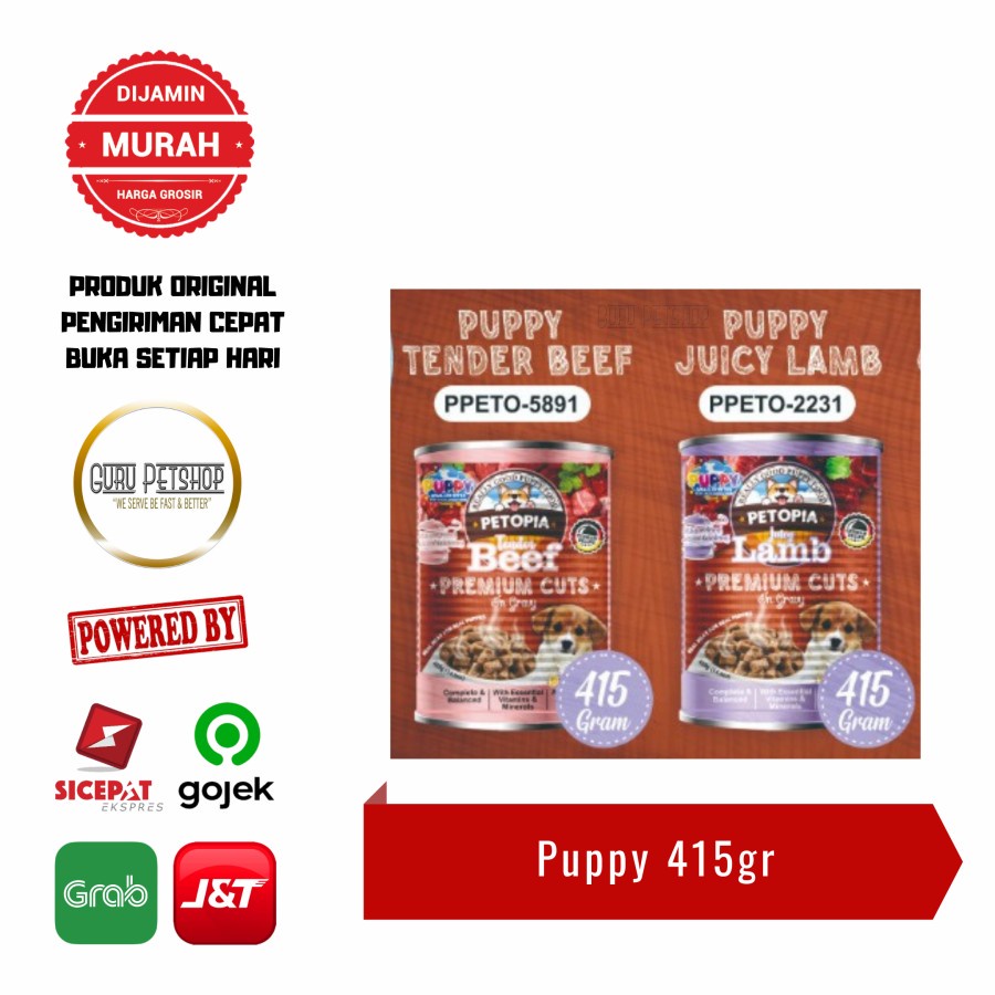 Petopia Premium Cuts Puppy &amp; All Stage 415g Makanan Basah Anjing