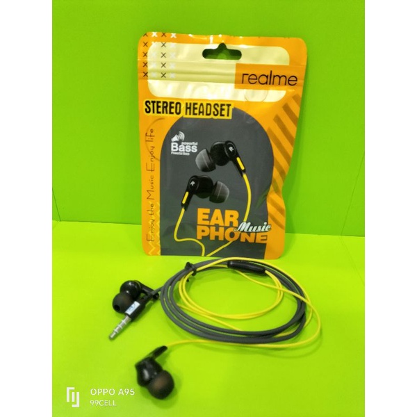 Handset handsfree earphone Realme powerful Bass