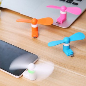 Mini Fan kipas angin OTG micro handphone powerbank samsung micro iphone type C