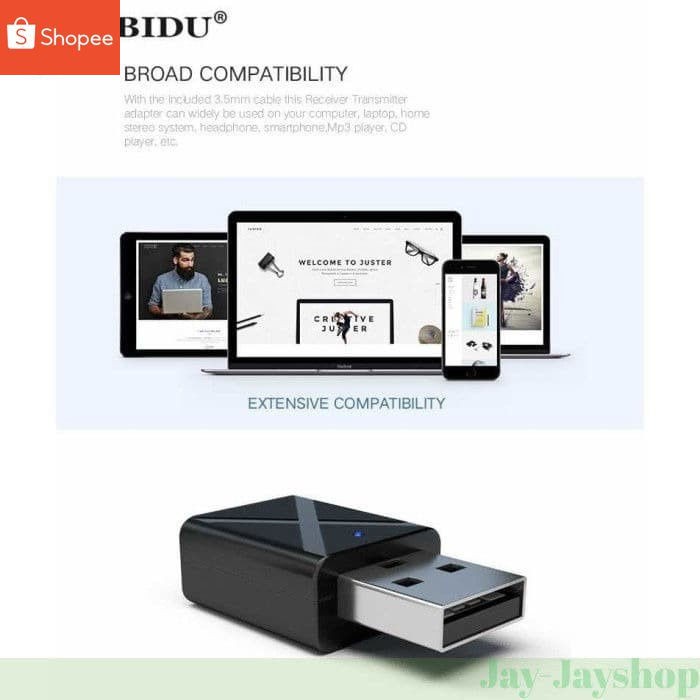 KEBIDU Bluetooth 5.0 Receiver &amp; Transmitter AUDIO Dongle USB 2 in 1 TERLARIS