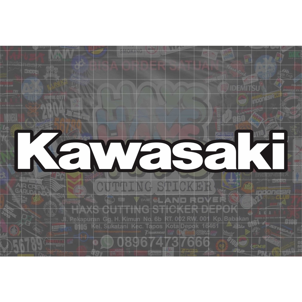 Cutting Sticker Kawasaki Ukuran 19 Cm