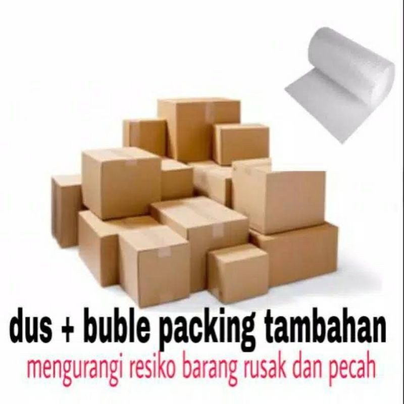 Tambahan packing + bubble wrap / Kardus dus agar paket lebih aman dan safety