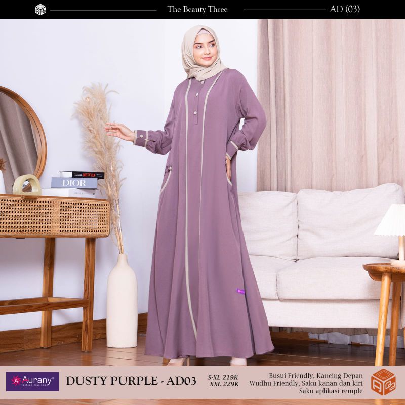 AURANY - DRESS AD 03 - GAMIS TERBARU 2022 LEBARAN GAMIS TERUSAN TERMURAH PREMIUM