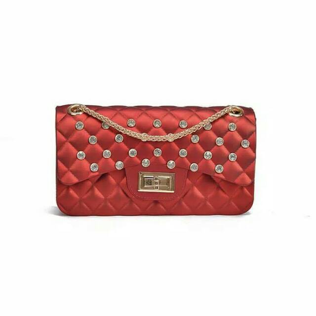 Jelly Matte Tas Anak Wanita Diamond Sling Bag Kualitas Import