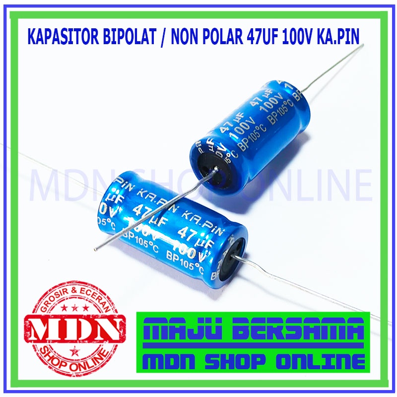 Kapasitor Bipolar Non polar Nonpolar 47uf 100v - 47 uf 100 Volt KA.PIN