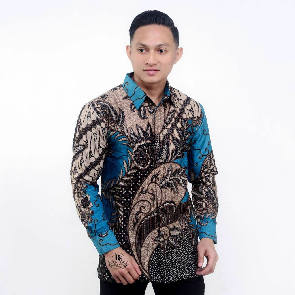 Kemeja Batik Pria Lengan Panjang Motiv Terbaru Seragam Guru Bahan Katun Adem Di Pakai Serap keringat