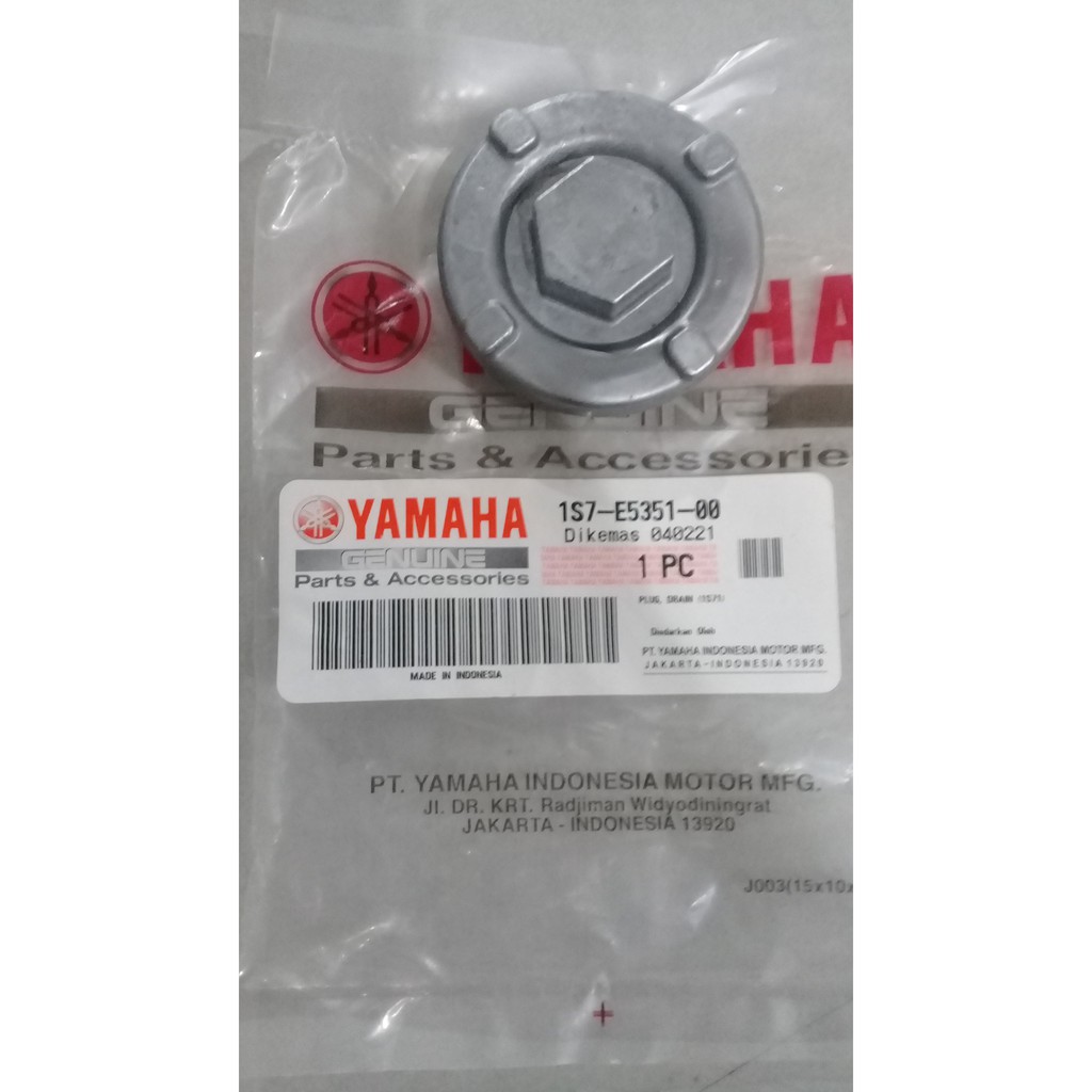 BAUT TAP TUTUP OLI MESIN BAWAH ORIGINAL YAMAHA JUPMX,VIXIONOLD,NVA,R15,XABRE, Wr155,XSR/PLU,DRAIN 1S