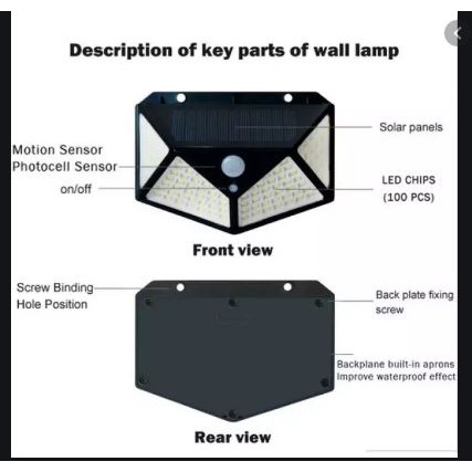 Lampu Taman Tenaga Surya 100 LED Sensor Light LED Solar Lamp SEGI