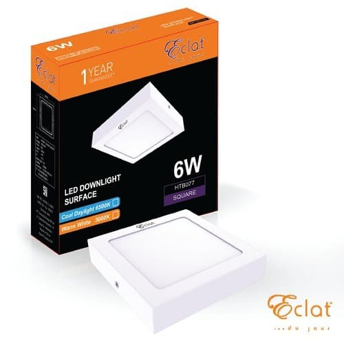 ECLAT LED Downlight 6W Putih Outbow Kotak LED Panel 6 Watt 6500K CDL