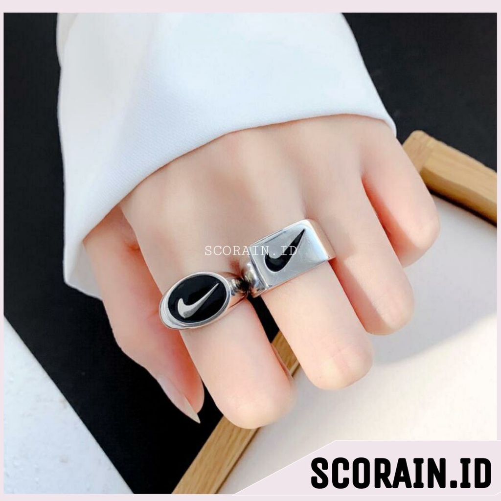 CINCIN NIKESPENCER OVAL PERSEGI | NIKESPENCER RING CEWE COWO COUPLE KEKINIAN | SPORTY RING FASHION | CINICIN KOREA MURAH KEKINIAN