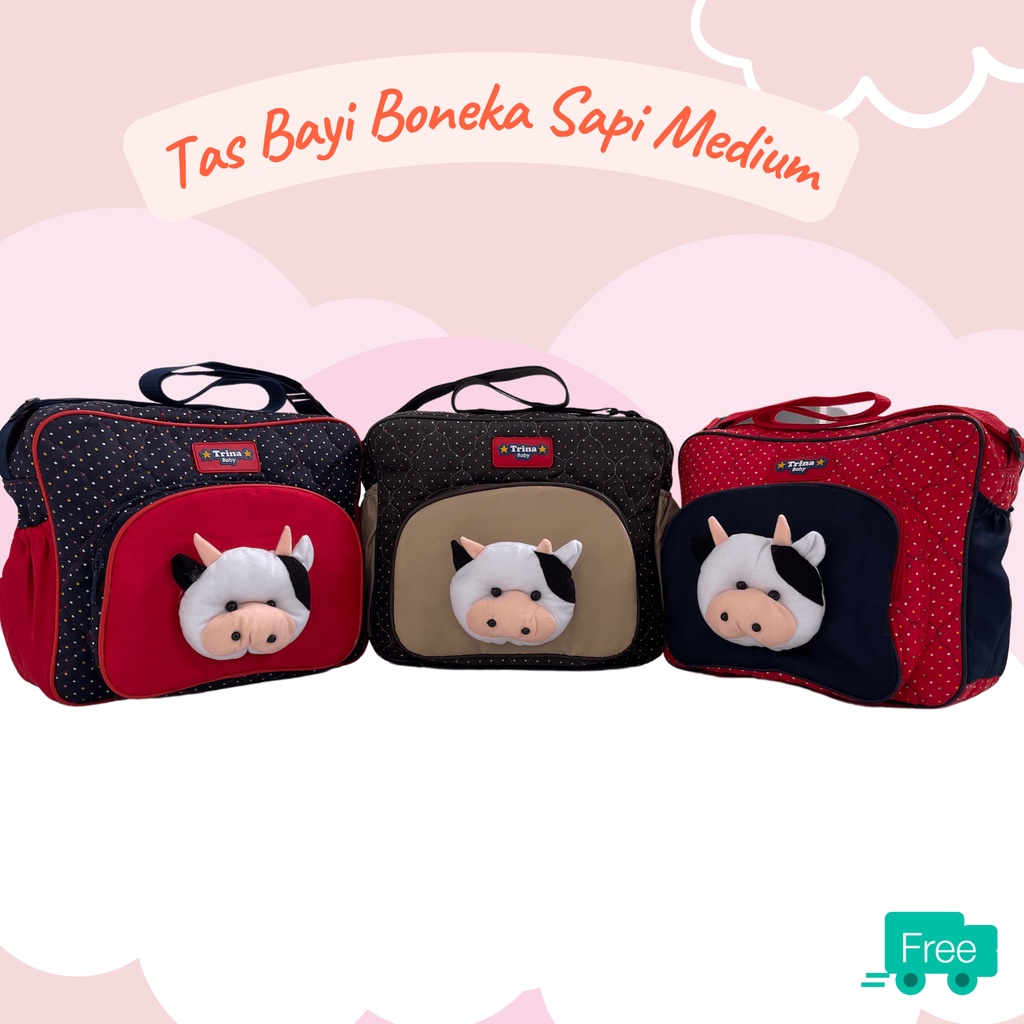 Tas Bayi Boneka Sapi Medium Terbaru/ Tas bayi lucu / tas bayi murah