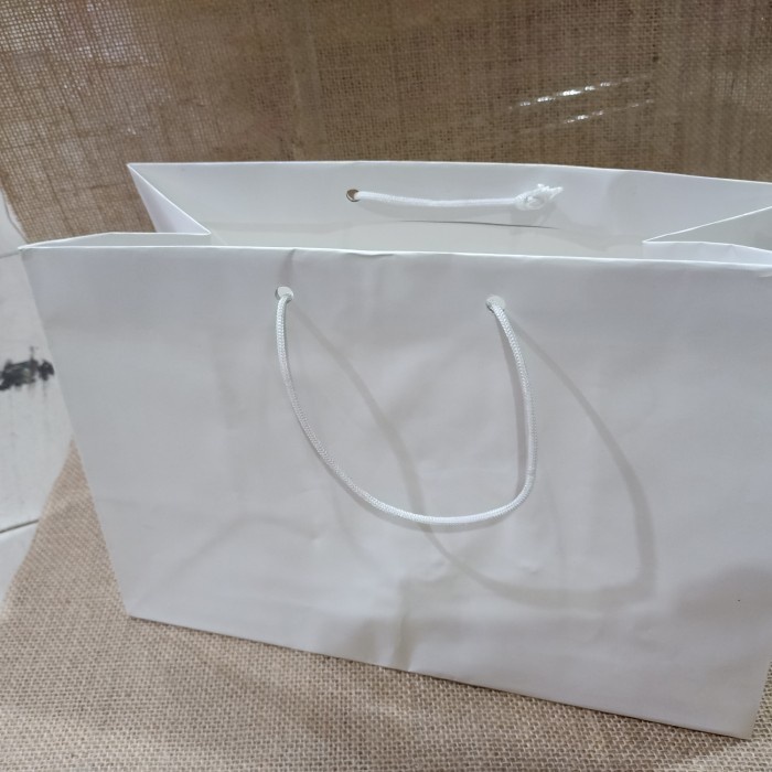 

✨ BISA COD ✨ paper bag landscape putih bahan glosy isi 12pcs