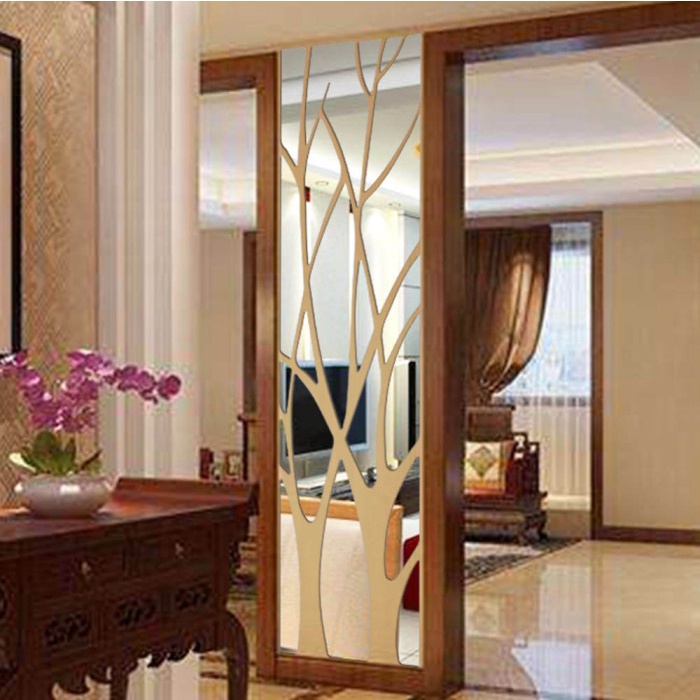 DIY Stiker Dinding Cermin Pohon Wallpaper Dekorasi Wall Sticker 100x28