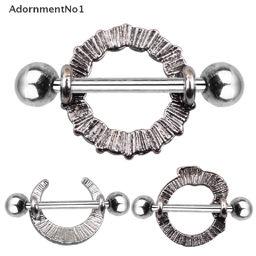 (AdornmentNo1) Anting Tindik Puting Bentuk Bulan Sabit Bahan Stainless Steel Untuk Wanita