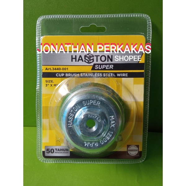 cup brush stainless steel wire 3" haston/sikat mangkok kawat stainless steel 3" haston