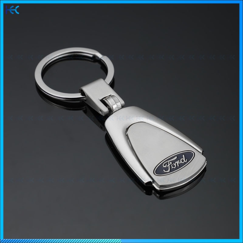 Gantungan Kunci Mobil Logo Ford Bahan Stainless Steel Metal