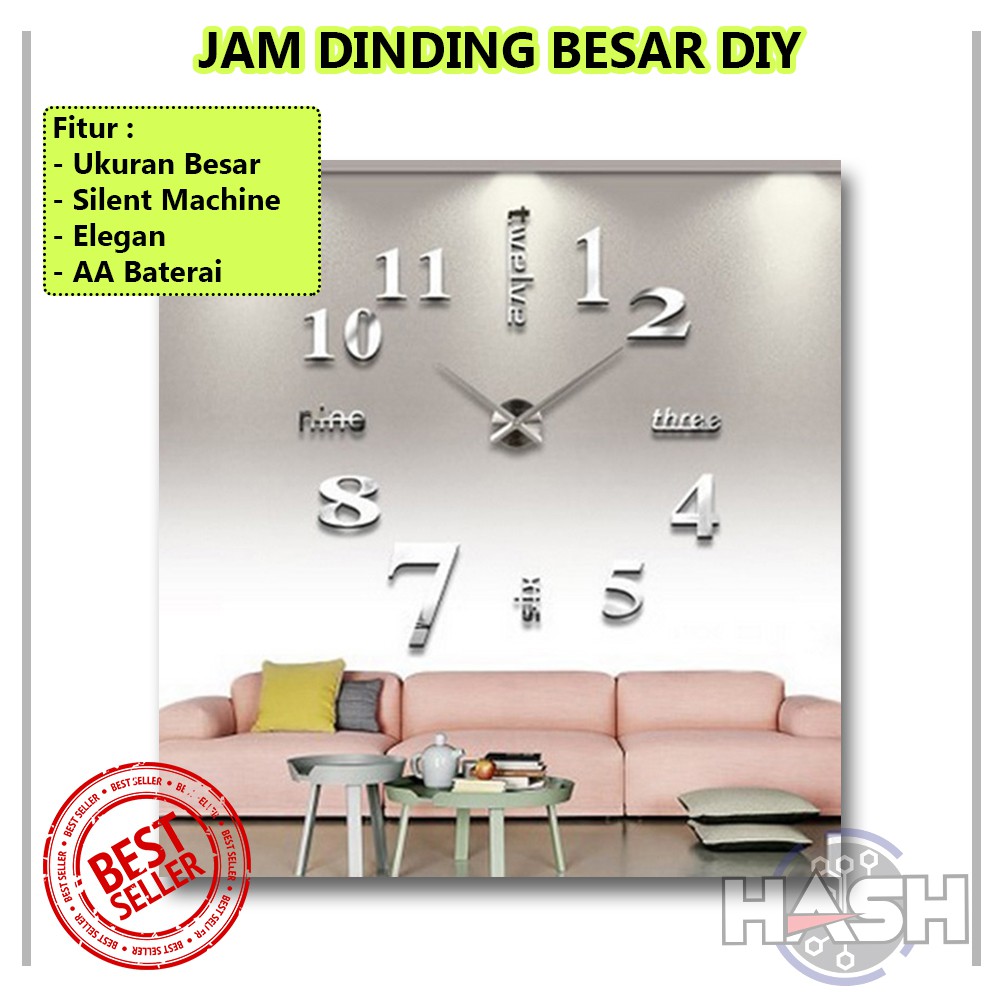 JAM DINDING BESAR CREATIVE UKURAN 80 - 130 CM