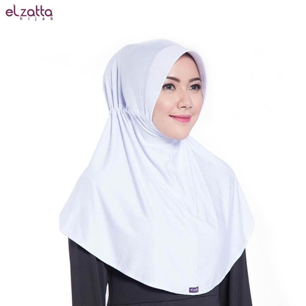 Elzatta Hijab / Hijab / Hijab Instan / Bergo / Elzatta Basic / E001 PUTIH Makin Berkualitas
