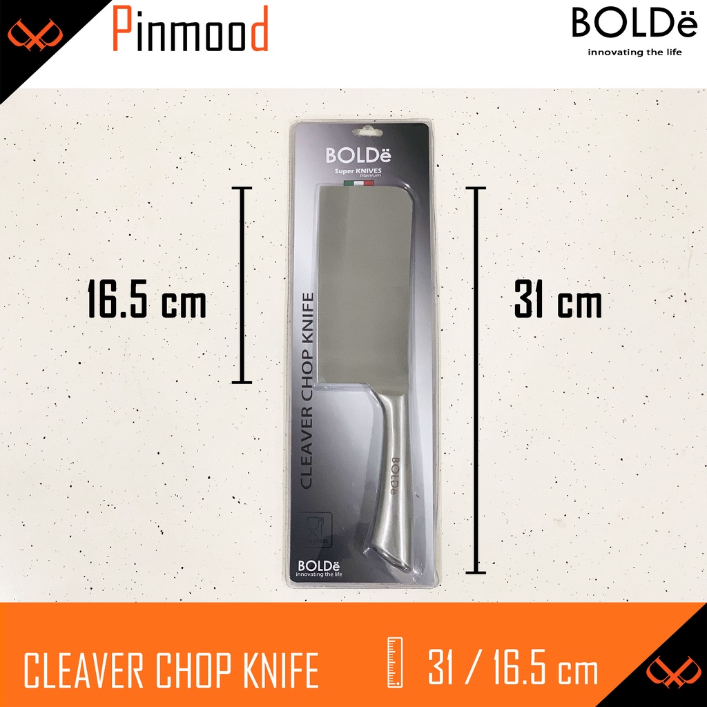 BOLDE TITANIUM CLEAVER CHOP KNIFE SUPER KNIVES / PISAU DAPUR / DAGING STAINLESS STEEL JUMBO