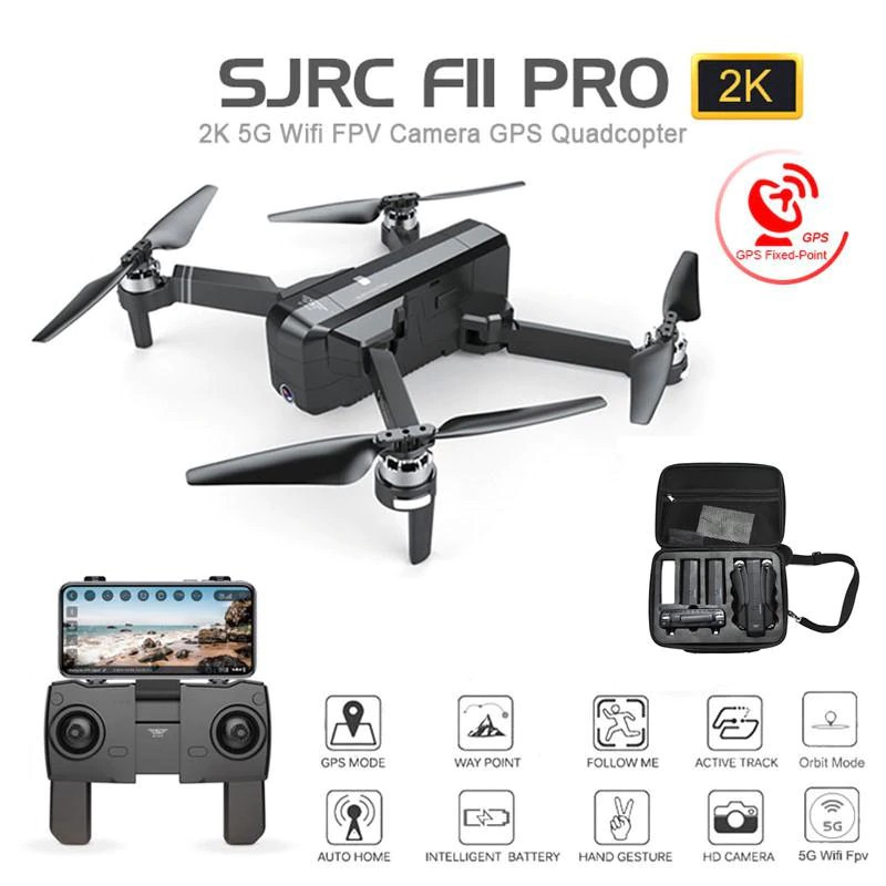 Import SJRC F11 PRO 5G GPS Drone Wifi FPV 1080P/2K HD Camera F11 Brushless RC Quadcopter 25 minutes