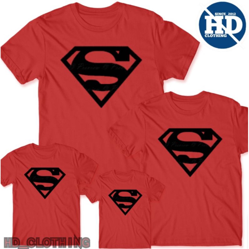 KAOS SUPERMAN Anak ibu dan ayah bahan cotton combed 30s atasan