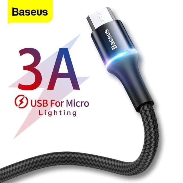 BASEUS KABEL DATA LED HALO FAST CHARGING LIGHTNING/MICRO USB/TYPE-C 1M