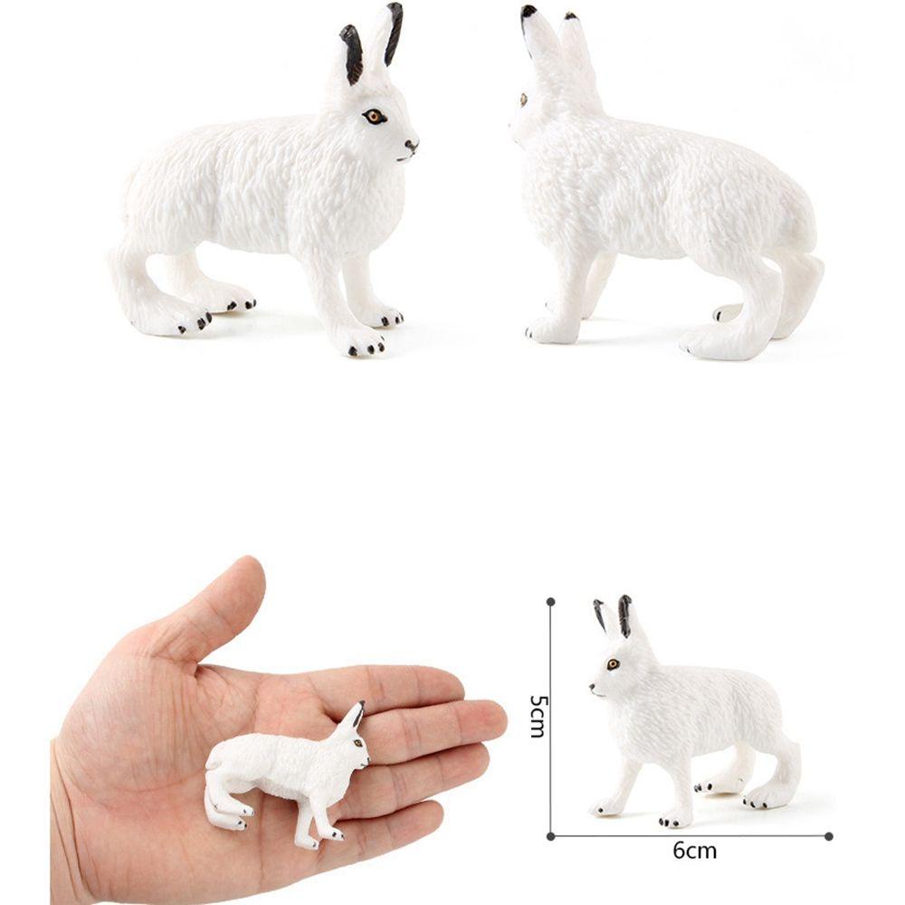 [Elegan] Patung Hewan Action Figure Farm Desktop Ornamen Hadiah Anak Simulasi Zoo Untuk Anak Model Kelinci