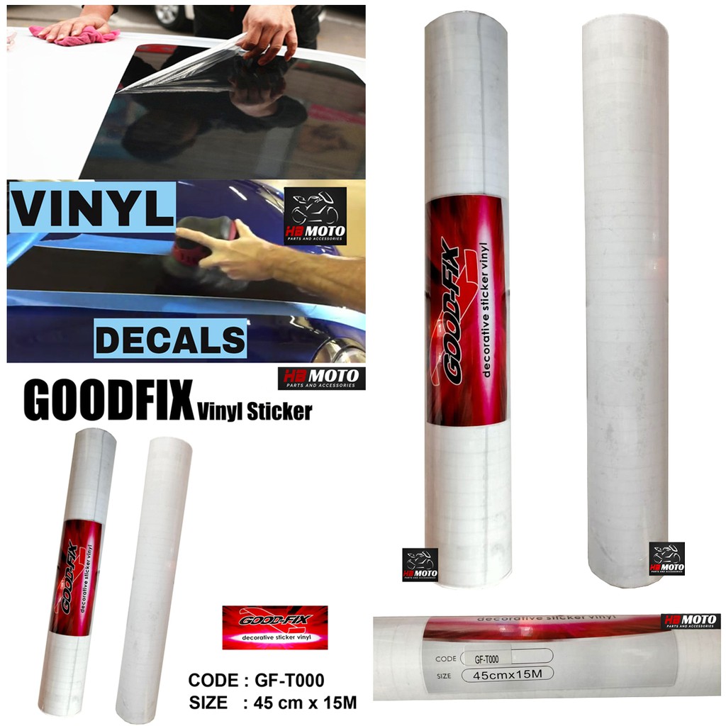 

Sticker Vinyl GoodFix Putih (white) Transparan (GF-T000)/ Scotlight Vinyl GoodFix 45 Cm X 15 Meter