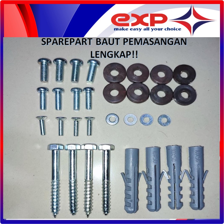 Sparepart pemasangan BRACKET TV 1set lengkap dgn baut beton dan mur ke TV