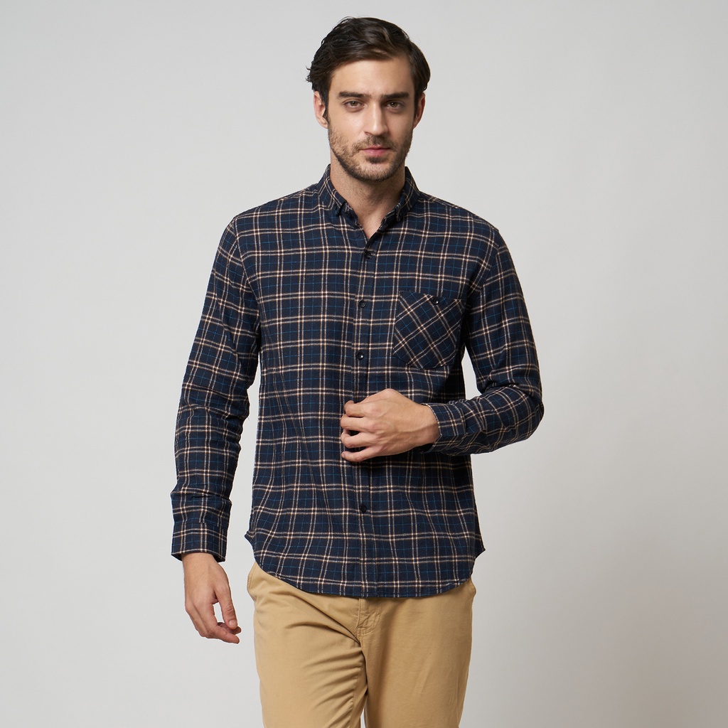 RAFTEL 187 Kemeja flanel pria lengan panjang kemeja flanel casual distro premium quality