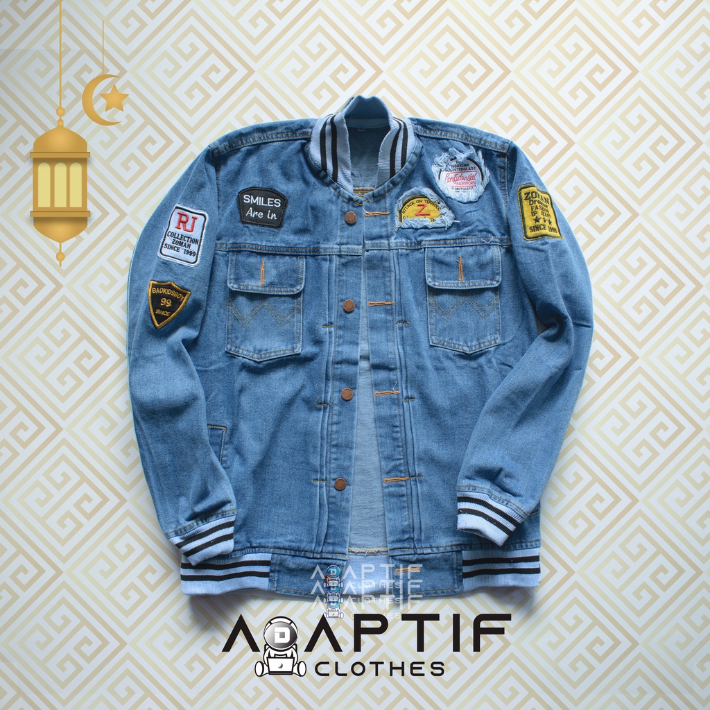 Jaket Jeans Denim Pria Jaket Levis Jins Pria Casual Light Blue Terbaru