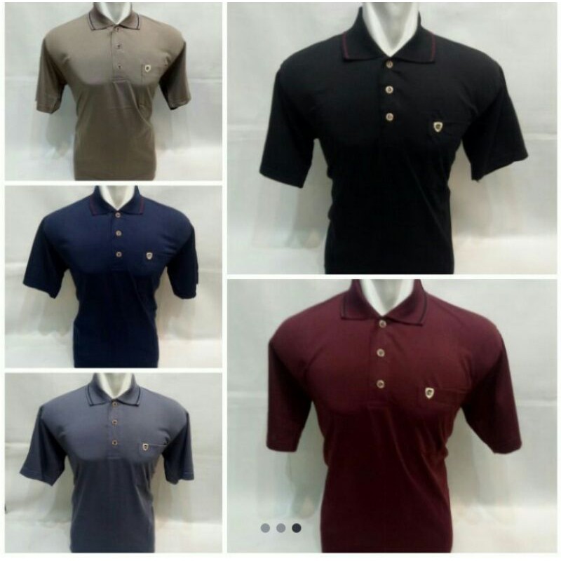 Kaos Kerah Katun Polos/Kerah Saku Polos