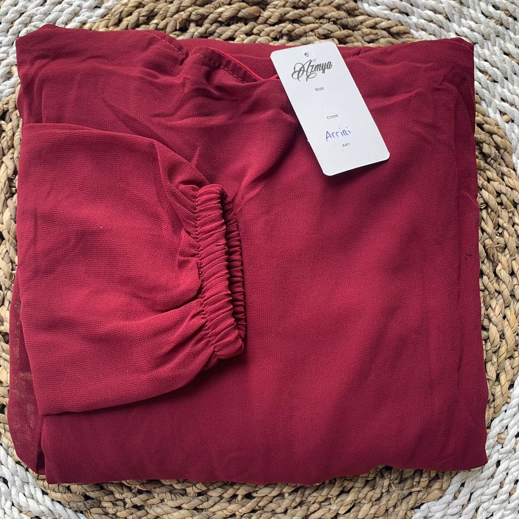 Gamis Ceruty Premium ARRINI DRESS MAXY Gamis Busui LD 110cm- Gamis Wanita Busui Friendly-maroon