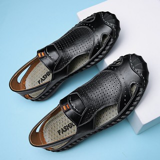  Sepatu  Sandal  Pria  Bahan Kulit Asli Lembut Ukuran Besar 