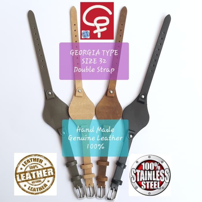 DOUBLE STRAP KULIT ASLI TALI JAM TANGAN FOSSIL MINI GEORGIA 32 MM