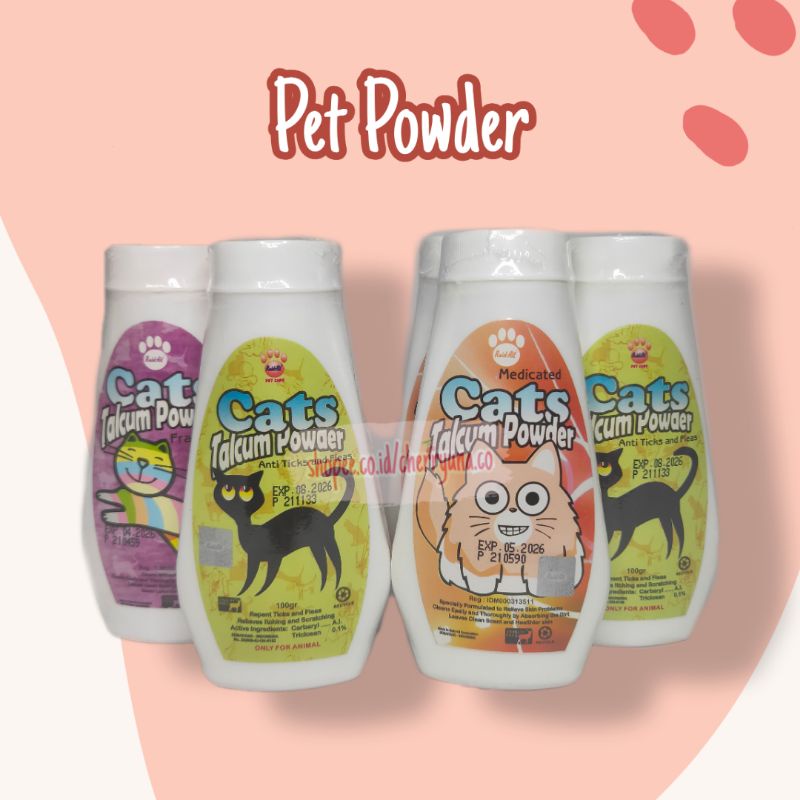 Bedak Kutu Kucing / Bedak Jamur Kucing / Bedak Wangi Kucing / Grooming