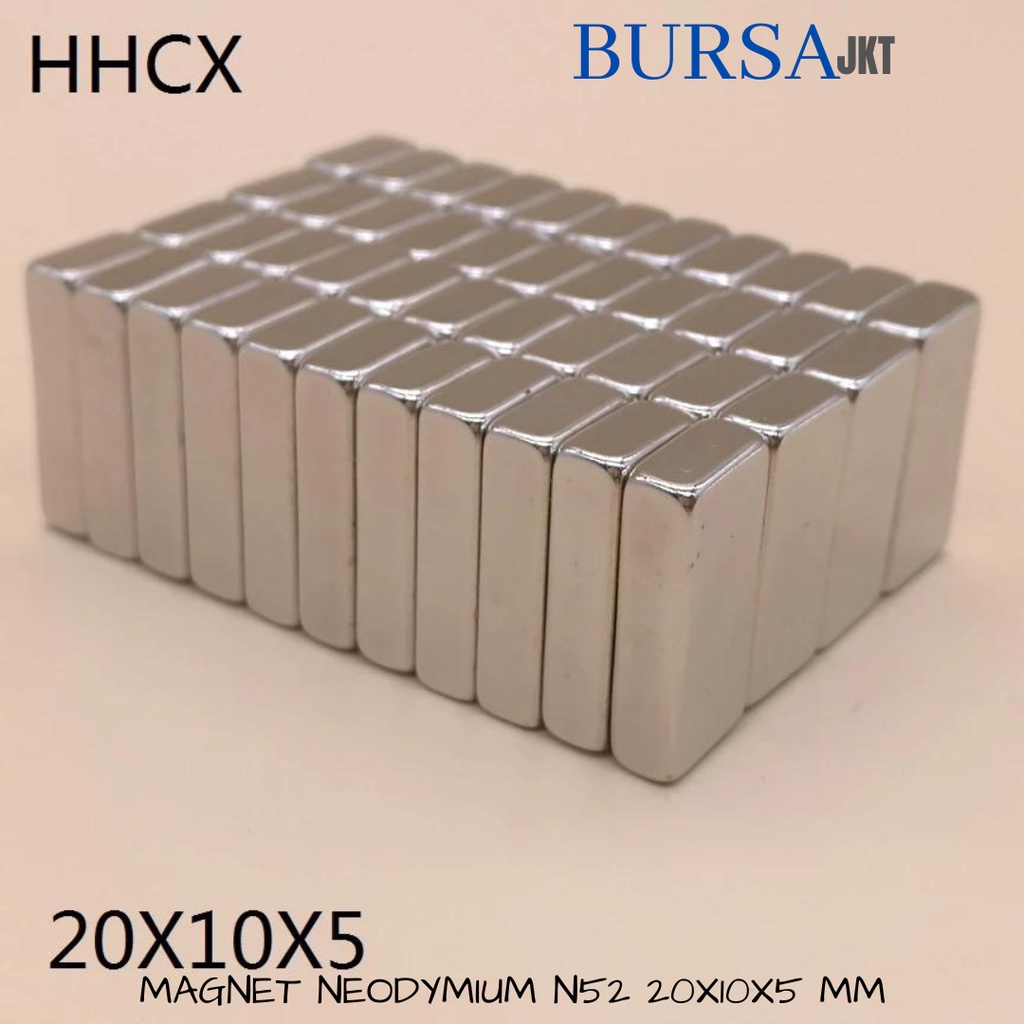 STRONG MAGNET SUPER KUAT N52  NdFeB SQUARE BAR BATANG 20X10X5 MM