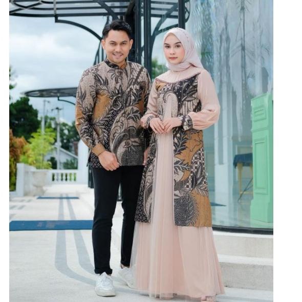 Hot Sale Couple Batik Gamis Rahayu Wisuda Tunangan Lamaran